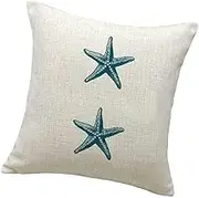 Cozy Pillow Case Coastal Theme Sea Star Comfortable for Christmas Party or Home Decor