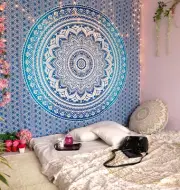 Indian Tapestry Wall Hanging Mandala Throw Hippie Ombre Bedspread Bohemian Decor