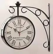 Antique Victoria Station Clock Double Sided Railway Wall Clock