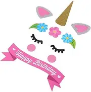 AIMALL 13 Pcs Unicorn Happy Birthday Cake Topper Set eyes ear Kids Girls Decoratio