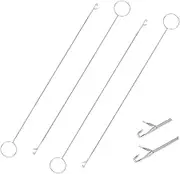 4PCS Loop-Turner Tool for Silicone Beads Sewing Tool, Knot Grippers Tool for Silicone Beads Needle-Hook, Crochet Sewing Concepts with Latch for Fabric Belts Strips, 26.5 cm/ 10.4 Inch