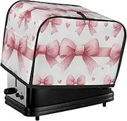Generic Pink Bows Print 2 Slice Toaster Cover Fingerprint Bread Maker Protectors,Kitchen Small Appliance Dust Cover