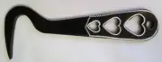 Cowboy Designer Hoof Pick Light-Weight Black Aluminum Etched/Heart Cut Out