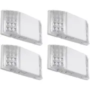 4-Pack LED Emergency Exit Light Fixtures, Two LED Square Heads, Off White