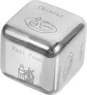 Toyvian 403 Stainless Steel Gourmet Girlfriend Food Game Mini Food Decider Dinner Words Board for Party Adults Prop Boyfriend Hunger Eat Decider Silver