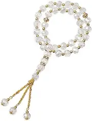[Misright] 10mm Muslim Tasbih Prayer Beads Islamic Worry Beads Tasbeeh 33 Crystal Glass Rosary Necklace Bracelets Meditation Rosary Religion Jewelry for Women Men