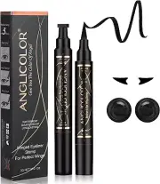 Anglicolor Eyeliner Stamp,2Pcs Liquid Eyeliner,Waterproof Black Eyeliner Pen,...