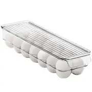 Sorbus Clear Plastic Egg Holder with Lid - holds 14 eggs for Fridge, Pantry, BPA