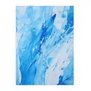 Blue White Art Painting Color Drips Canvas Print
