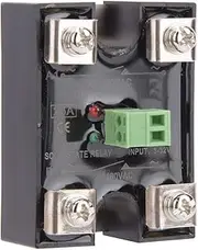 Berm Solid State Relay, Single Channel DC Control Dual Channel AC, 24-480VAC, Brass Contacts, Moisture-Proof, Shock-Proof, Corrosion-Resistant, Thickened Heat Sink, Red + Green