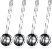 4 Pieces 30 ml Stainless Steel Coffee Scoops with Long Handle, 2 Tablespoon Long Handle Spoon