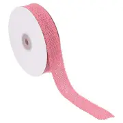 1" Wide 10 Yards Burlap Fabric Ribbon Jute Crafts Roll Wrapping Pink