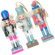 3 Pcs Nutcracker Christmas Decor Puppets Desktop Adornment Work Elder