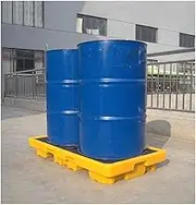Spill-Proof Tray Oil Tank Spill Tray，2 Drums Containment Spill Pallet, Polyethylene Low Profile Paint Bucket Tray, Spill Platform with Drain for Garage Industrial Storage, Detachable(40 L/12