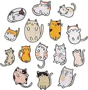 Embroidery Patches,Cute Cat Iron On DIY Decorative Applique Stickers for Clothing Jeans Bag Jackets Socks Shoes (15pcs)
