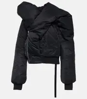 [Rick Owens] Rick Owens Doll draped bomber jacket AU 16 black