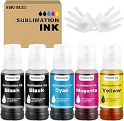 Sublimation Ink 502 522 Ink Refill Bottles for epson ecotank 2800 Sublimation Ink for Epson 2803 15000 ET15000 ET-2800 ET-2803 ET2400 ET2760 ET2750 ET4800 ET-2850 Inkjet Printers (5Pack)