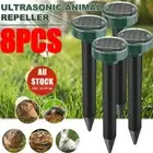 8PCS Solar Powered Ultrasonic Snake Mice Pest Repeller Mole Rodent Rat Repellent