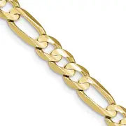 20 Inch 10K 7.5mm Concave Open Figaro Chain