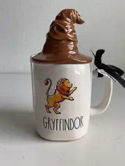 Rae Dunn Harry Potter Gryffindor Ceramic Mug With Sorting Hat Topper Lid NEW