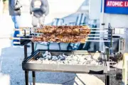 Skewer for Extra Large Cyprus Spit Roaster | Flaming Coals
