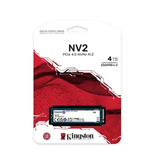 金士頓 Kingston NV2 4TB NVMe PCIe 4.0 SSD 固態硬碟