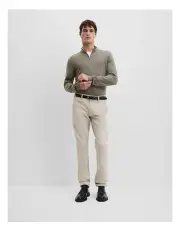 [Country Road] Verified Australian Merino Wool Half Zip Knit in Evergreen Melange