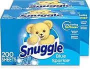 Snuggle Fabric Softener Dryer Sheets, Blue Sparkle, 2 Boxes, 400 Count