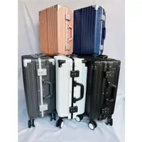 在飛比找momo購物網優惠-【WALLABY】復古鋁框行李箱 20吋登機箱 行李箱 旅行