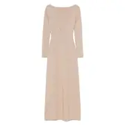 [Max Mara Pianoforte] Max Mara Pianoforte Boat-neck Dress M NEUTRALS