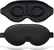 Sleep Eye Mask for Women Men, 3D Contoured Cup Eye Covers Nose- Contoured Blackout Light Blindfold with Adjustable Strap, Breathable & Soft Ideal Night Sleeping, Traveling, Shift Work, Yoga, Meditation