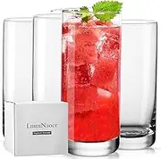 Highball Drinking Glasses Set of 4, Lead-Free Highball Glasses, Water Glasses, 13oz Tall Drink Glasses for Mojito Glass Cups, Tom Collins Bar Glassware, Mixed Drink Cocktail Glass Set