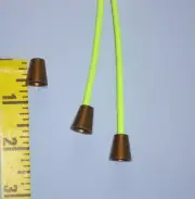 Plastic Drawstring Cord End Stoppers Caps Tips Bell Shape Goldish Brown 24 Pcs