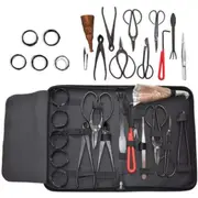 16Pcs Carbon Steel Branch Cutter Scissors Kit Nylon Case Garden Bonsai Tool Set