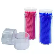 100 Pcs/Pack Dental Long Shank Cleaning Brush Tips 2Color Tips Disposable Micro