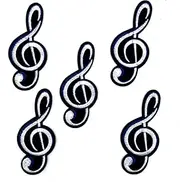 [Generisch] Pack of 5 Treble Clef Iron-On Sew-On Patch