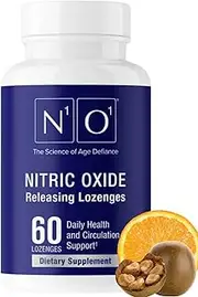 N1O1 Nitric Oxide Releasing Lozenges | Daily Health and Circulation Support | Dietary Supplement for Heart Health | May Support Blood Pressure, Blood Flow & Oxygenation in The Blood | 60 Count