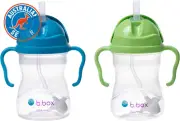 Sippy Cup with Weighted Straw for 6 Month plus Babies to Toddlers, Cobalt/Apple,