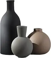 Ceramic Vase Set,Small Decorative Vase,Shelf Decor Vase,Pottery Vases,for Bouquet Pampas Grass Dried Fresh Flowers, Living Room, Kitchen, Bedroom, Bathroom, Entryway Decor