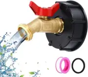 IBC Tank Tap Adapter, S60x6 Brass Water Tank Valve 1/2Inch IBC Tote Tank