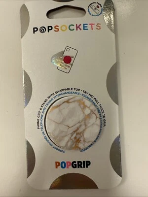 NEW Popsockets PopGrip: Phone Holder & Stand - GOLD LUTZ MARBLE NEW