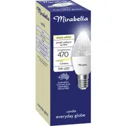 Mirabella LED Candle SES 5W 470LM Clear Warm White each