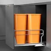 YJHome Pull Out Trash Can Under Cabinet with Soft-Close Slides, Garbage Can Not Included, Cabinet Trash Can Pull Out Kit with Door Mounting Kit, Requires Minimum Cabinets Opening 17" W X 24" D