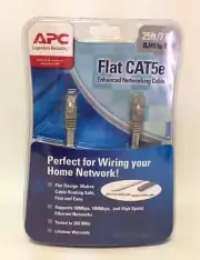 APC 25ft Flat Cat5e Enhanced Networking Cable 350MHz Booted Ethernet Patch Cable