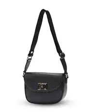 Tosca - TH051 Small Saddle flap handbag - Black