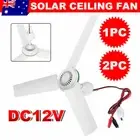 1/2x 12V Ceiling Fan Portable Solar Power 3 Blade 0.7AMP Caravan Camping Outdoor