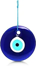 MYSTIC JEWELS - Evil Eye Glass, Blue and White, Large Turkish Eye 12cm Approx with Hole, Good Luck Charms for Wall Hanging (Classic)