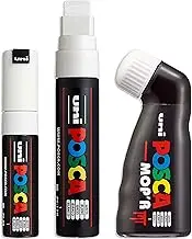 Posca Broad Tip Paint Marker Set MOP'R PC-17K PC-8K White Ink Set of 3