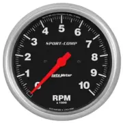 Auto Meter 3990 Sport-Comp 5" In-Dash Tachometer Gauge - 0-10,000 rpm