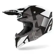 Airoh Wraap Raze Motocross Helmet, black-white, Size XS for Men Black White